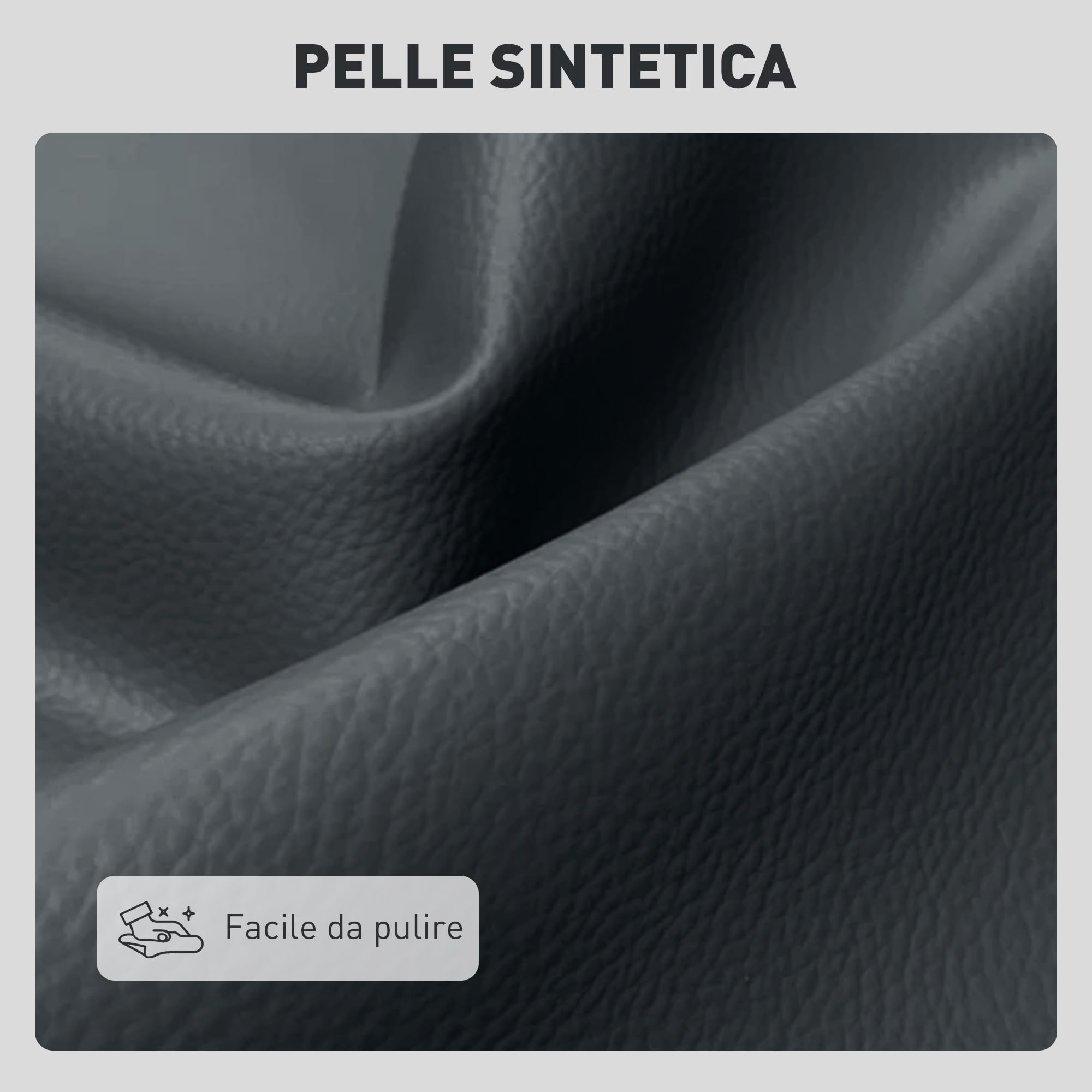 HOMCOM Divano 2 Posti Compatto in Finta Pelle, Divano Moderno Trapuntato a Bottoni con Imbottitura Spessa e Gambe in Legno, Divanetto Senza Braccioli per Salotto e Studio, 115x73x83 cm, Nero