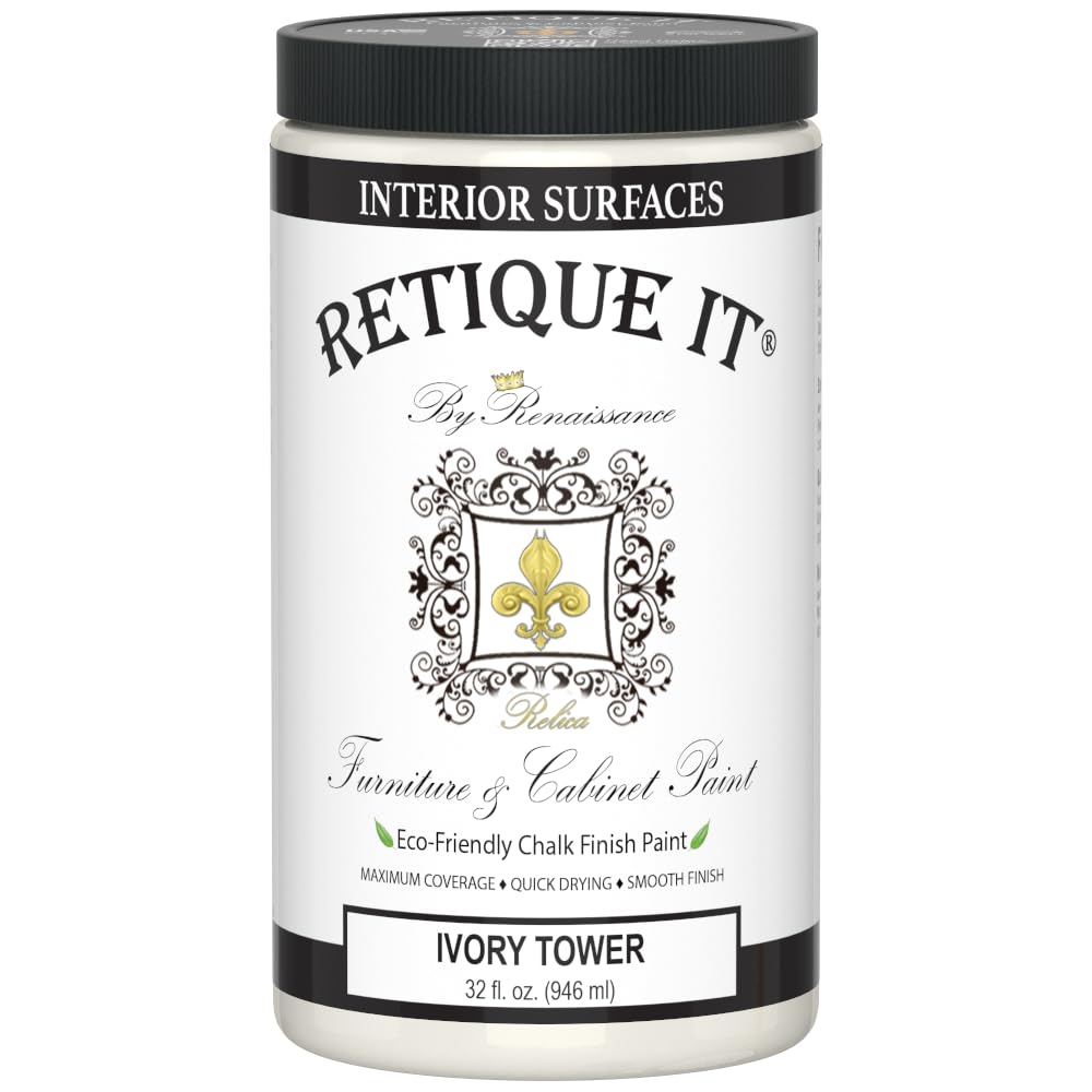 Chalk Furniture Acrylic Paint by Renaissance DIY, 32 oz (Quart), 32 Fl Oz, White