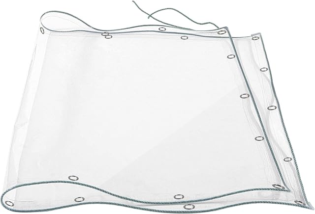 Mardili 1.8x3m Transparent PVC Waterproof Tarpaulin Cloth with Eyelets,100% Marine Grade Heavy Duty Clear Vinyl Tarp - Water,UV-Ray,Dustproof,Tear and Cold Weather Resistant Cover