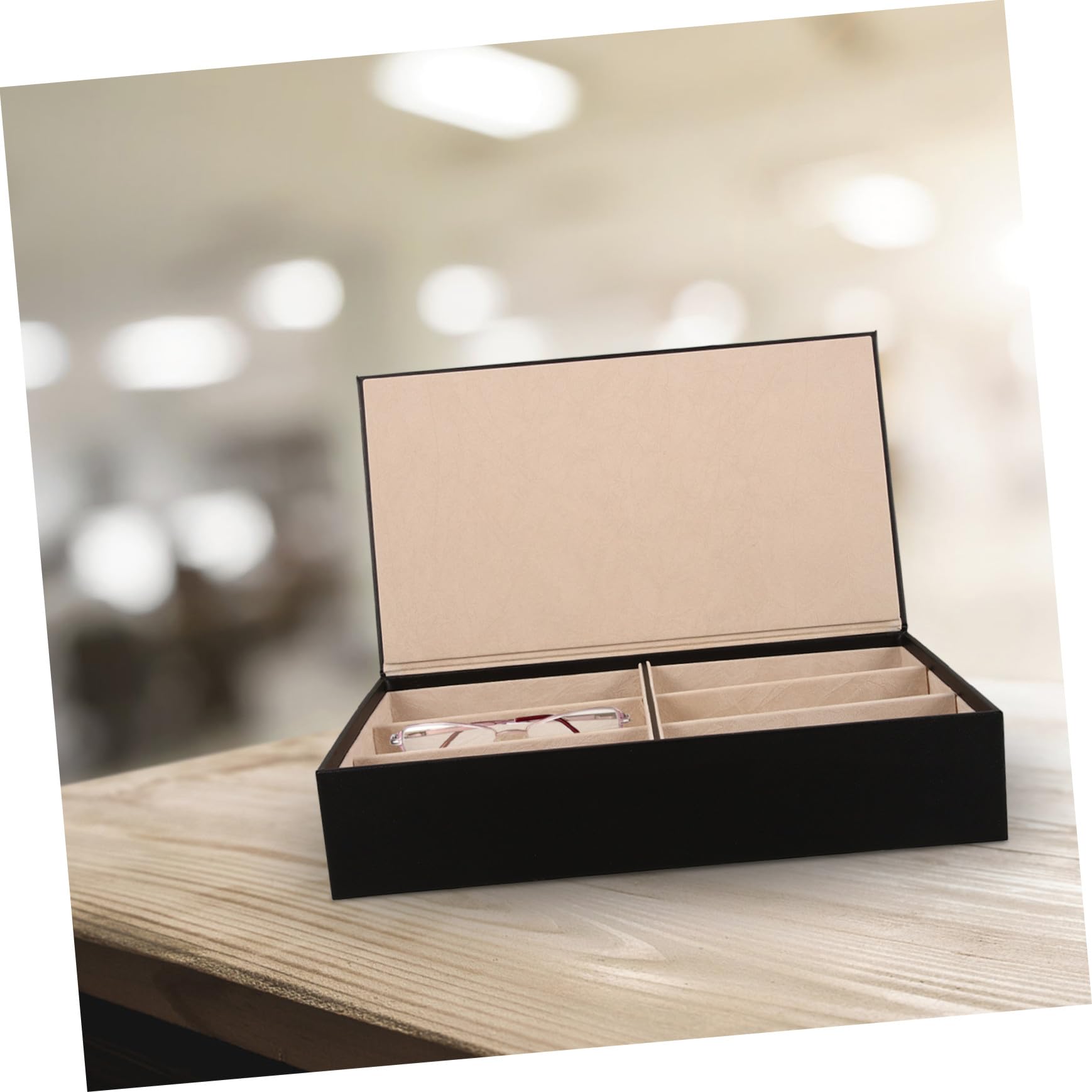 Yardwe Organizer Porta Occhiali da Sole Multi-griglia 6 Scomparti Scatola Porta Occhiali Rigida Resistente Custodia Espositore e Negozio Facile da Trasportare e Pulire