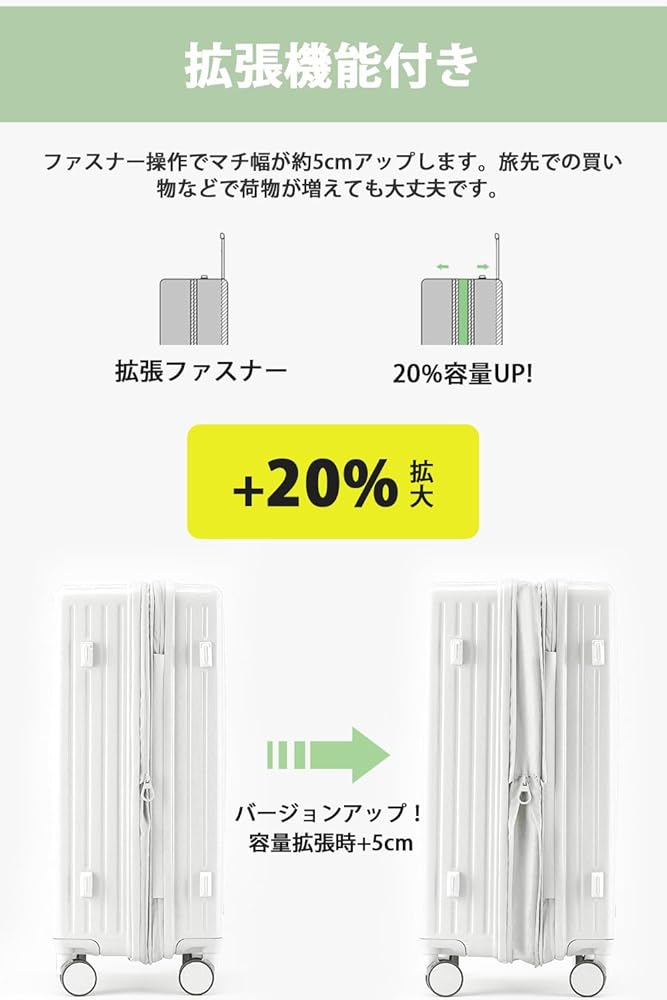 Amazon | [DIKA] キャリーケース スーツケース フロントオープン 拡張