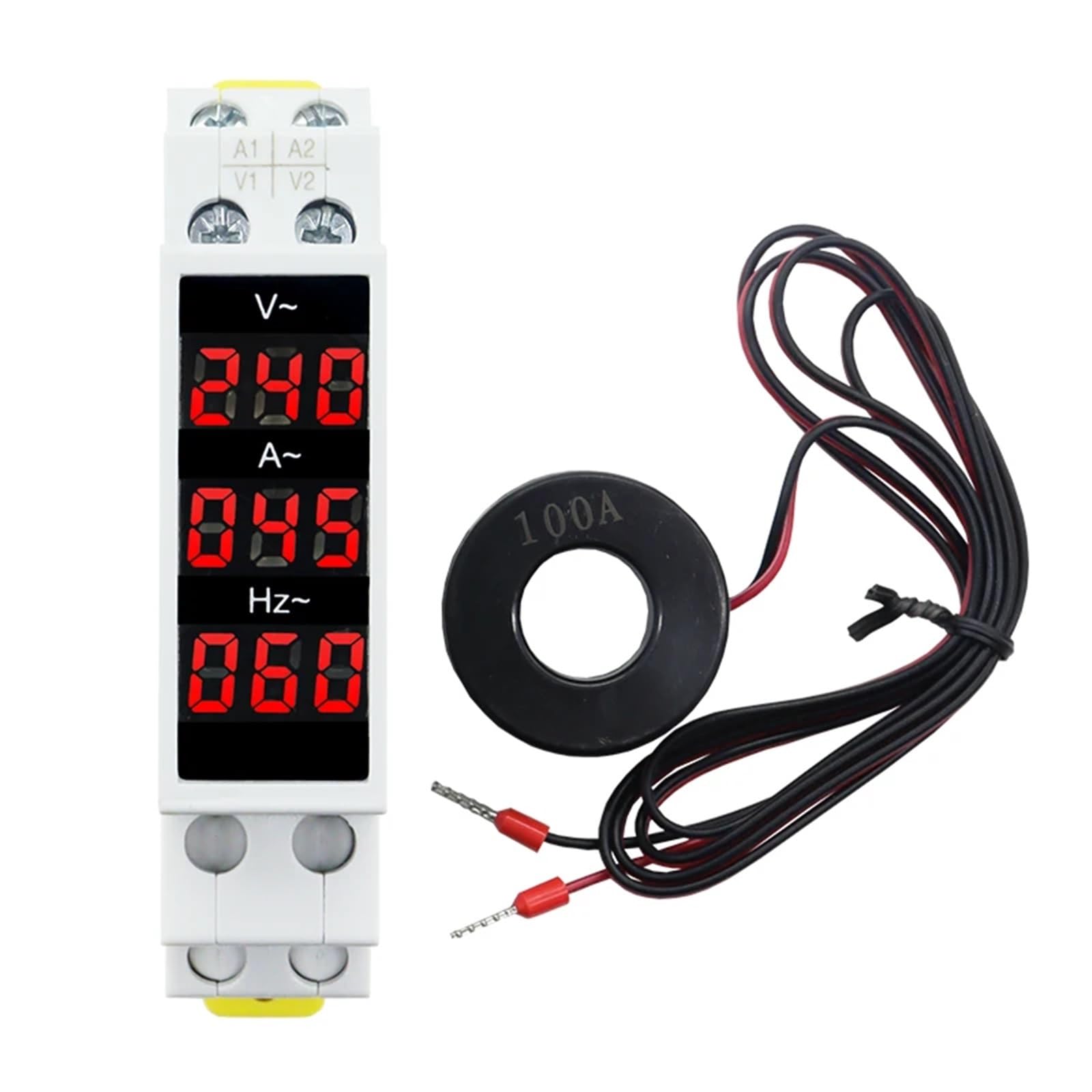 Medidor de corriente de voltaje monofásico CA 80-500 V 100 A 1-99 Hz Indicador Probador digital 1 pieza