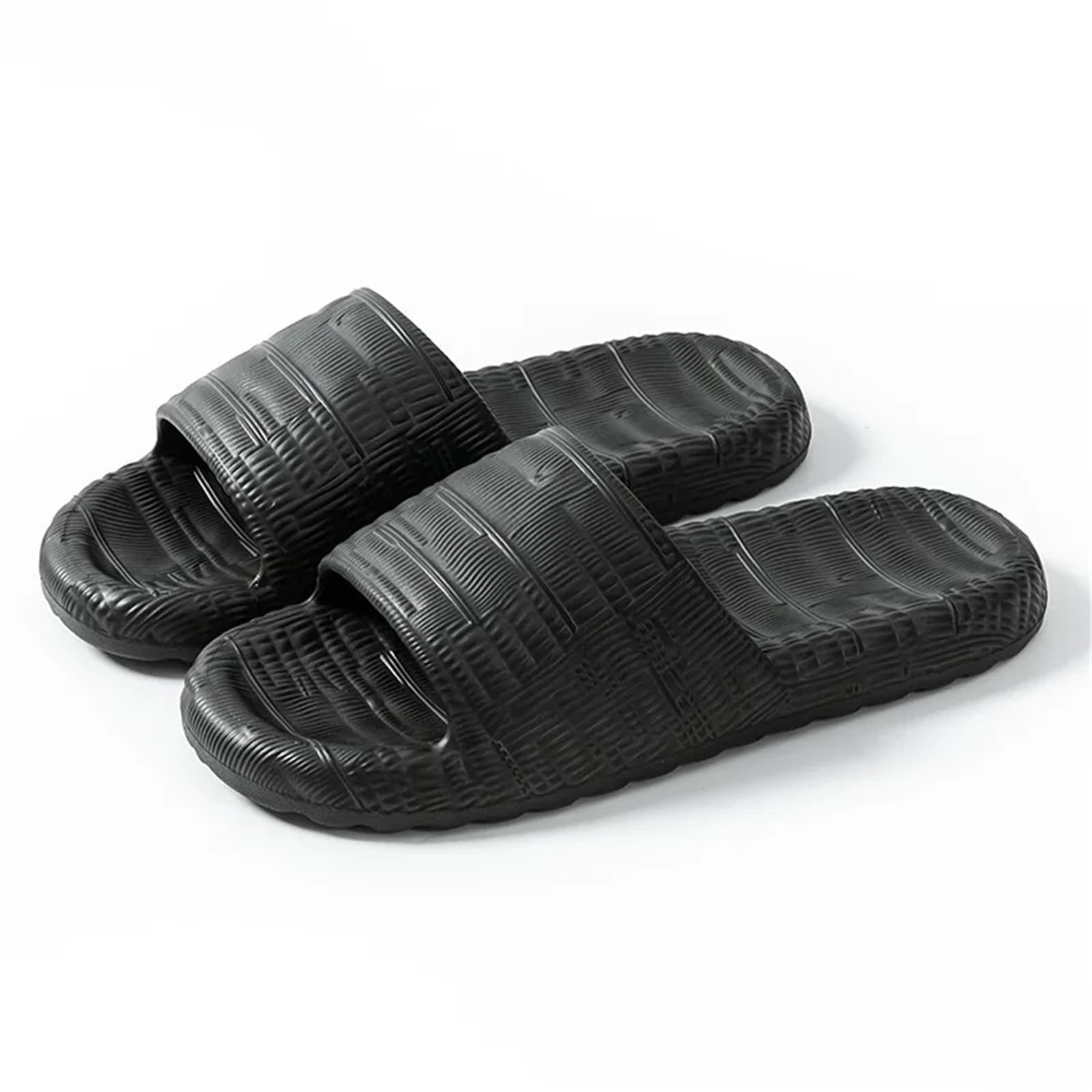 ERHTGUO EVA Platform Flip Flops, Thick Sole Beach Slides For Outdoor Wear, Non-Slip Comfortable Indoor/Outdoor Sandals(Black,38-39)
