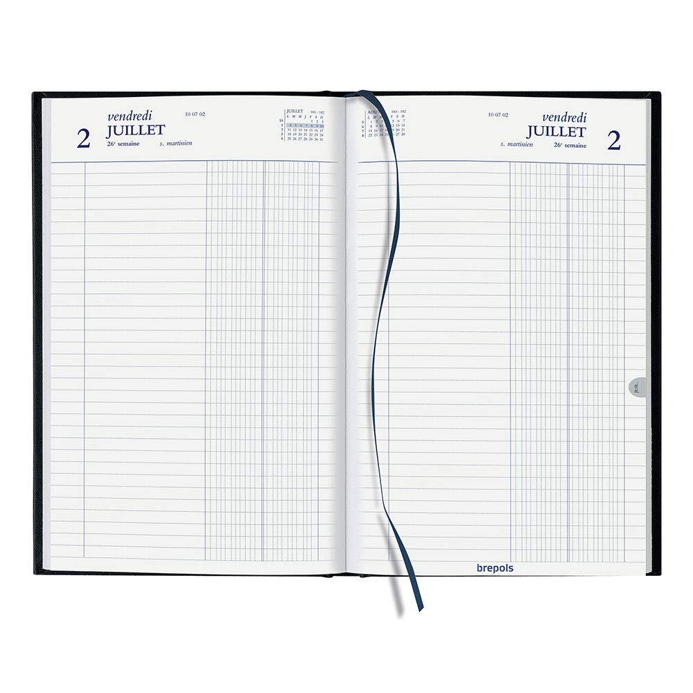 Brepols – Agenda giornaliera Banca Large Giove 2 Volumi – Copertina Lima Nera – Gennaio 2025 – Dicembre 2025 – Dimensione 18 x 27 cm