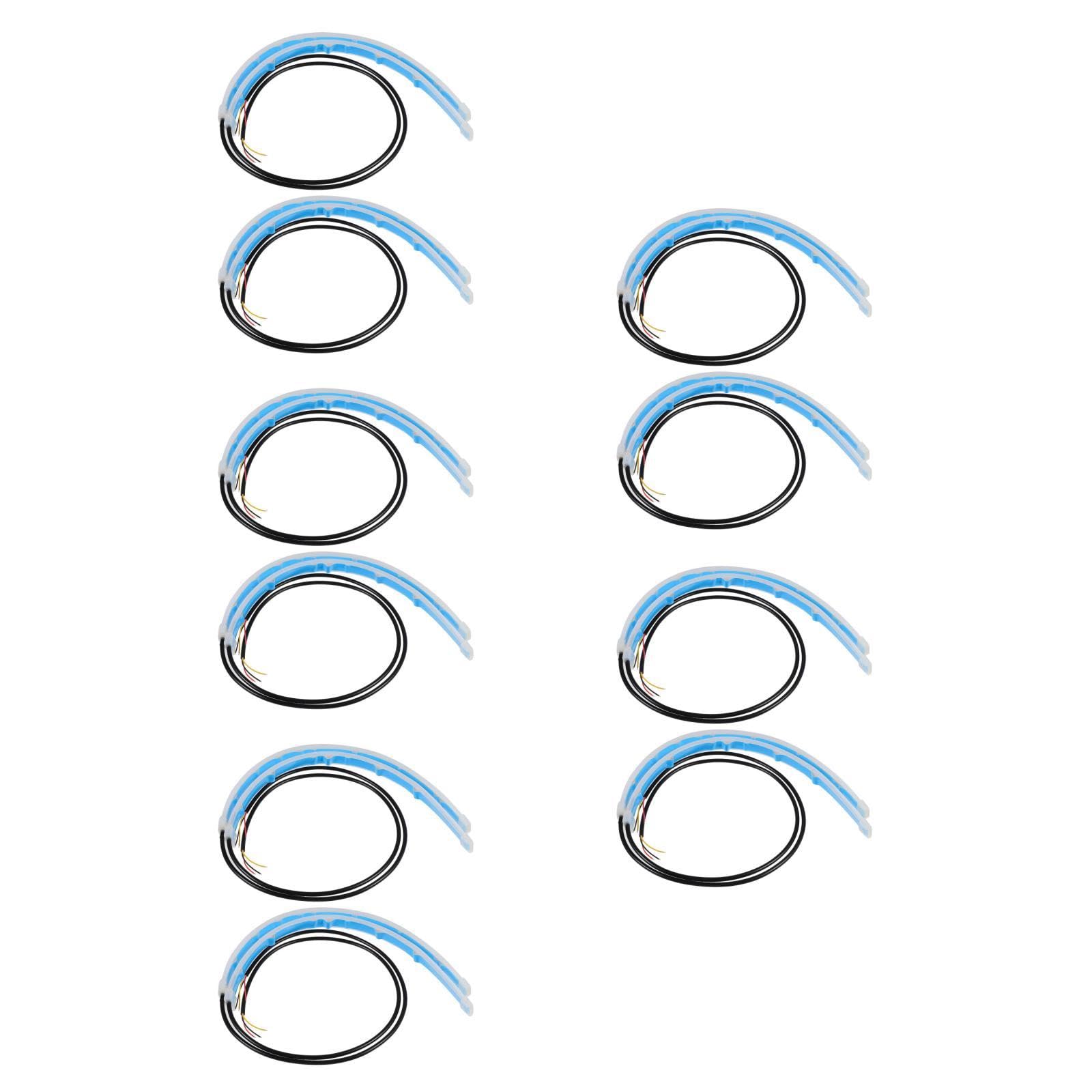 iplusmile 10 Pezzi Corsa Diurna Flessibile Barra Luminosa a Led Faro Dell'auto Striscia Faro a Led Guidato Adesivi Con Strass Luce Di Marcia Diurna Automatica Fari a Bianca Epossidico