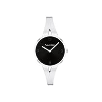 Calvin Klein Orologio Analogico al Quarzo da Donna Collezione JOYFUL con Bracciale Rigido in Acciaio Inossidabile Argentato – 25100026