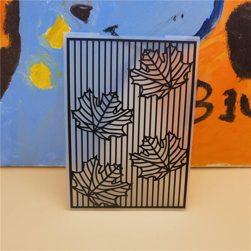 Maple Leaves Plastic Embossing Fold Folder Scrapbook DIY Album Card Tool Plastic Template mps Wedding Decor Design Greetings Frame Practice Mould Blade Punch Template Machine Supplies