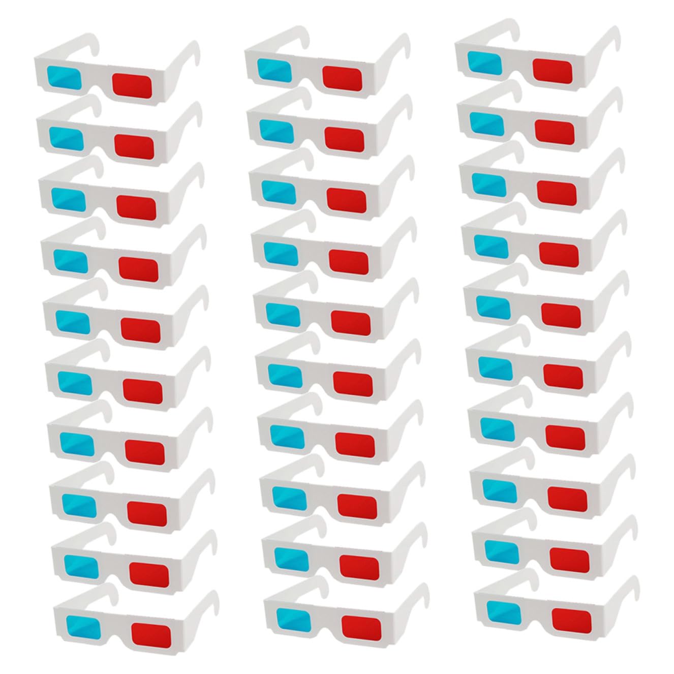 TOPBATHY 30 Pezzi Occhiali 3d Anaglifici in Carta e Cartone Monouso per Cinema e Video Occhiali da Cinema Anaglifi per Film 3d Accessori per Feste e Visione di Immagini Tridimensionali