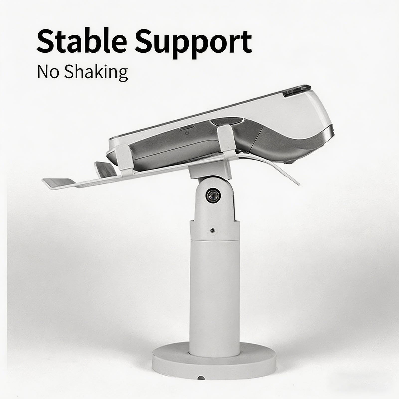 Soporte para Terminal POS | Abrazadera antivuelco con rotación de 360° | Montura TPV y Registradora,para Supermercado, Tienda, Almacén, Mostrador, Mesa Servicio, Barra de Bar, Feria Comercial