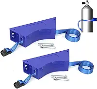 CNQLIS 2 Peças Suporte de Cilindro Abs Suporte de Parede com Parafusos E Cinto de Segurança Suporte Fixo para Cilindros de Gás/Oxigênio de 40L (Azul)