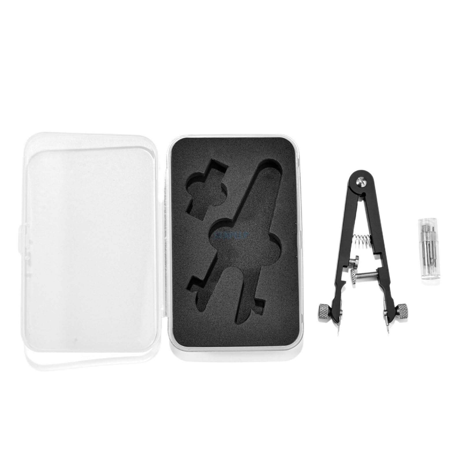 1 pinza a molla in argento e nero for cinturino