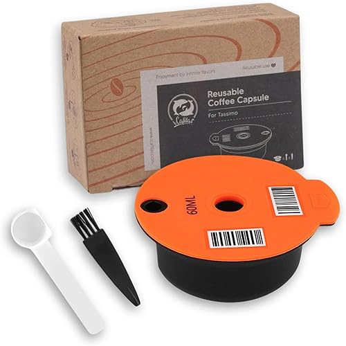 Miniatura 8 de Cápsulas de café recargables, cápsulas de café reutilizables de 7.4 fl oz para máquina de café Bosch Tassimo, cápsulas de café recargables con tapa