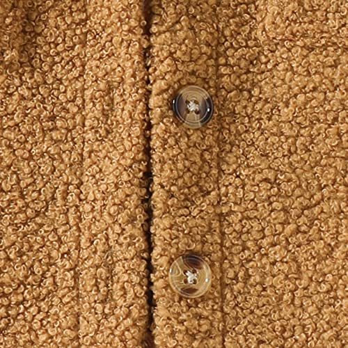 Dress Coat for Teen Boys Fleece Thick Warm Coat Winter For Babys Clothes Coat Jacket Brown Reversible Wearing3