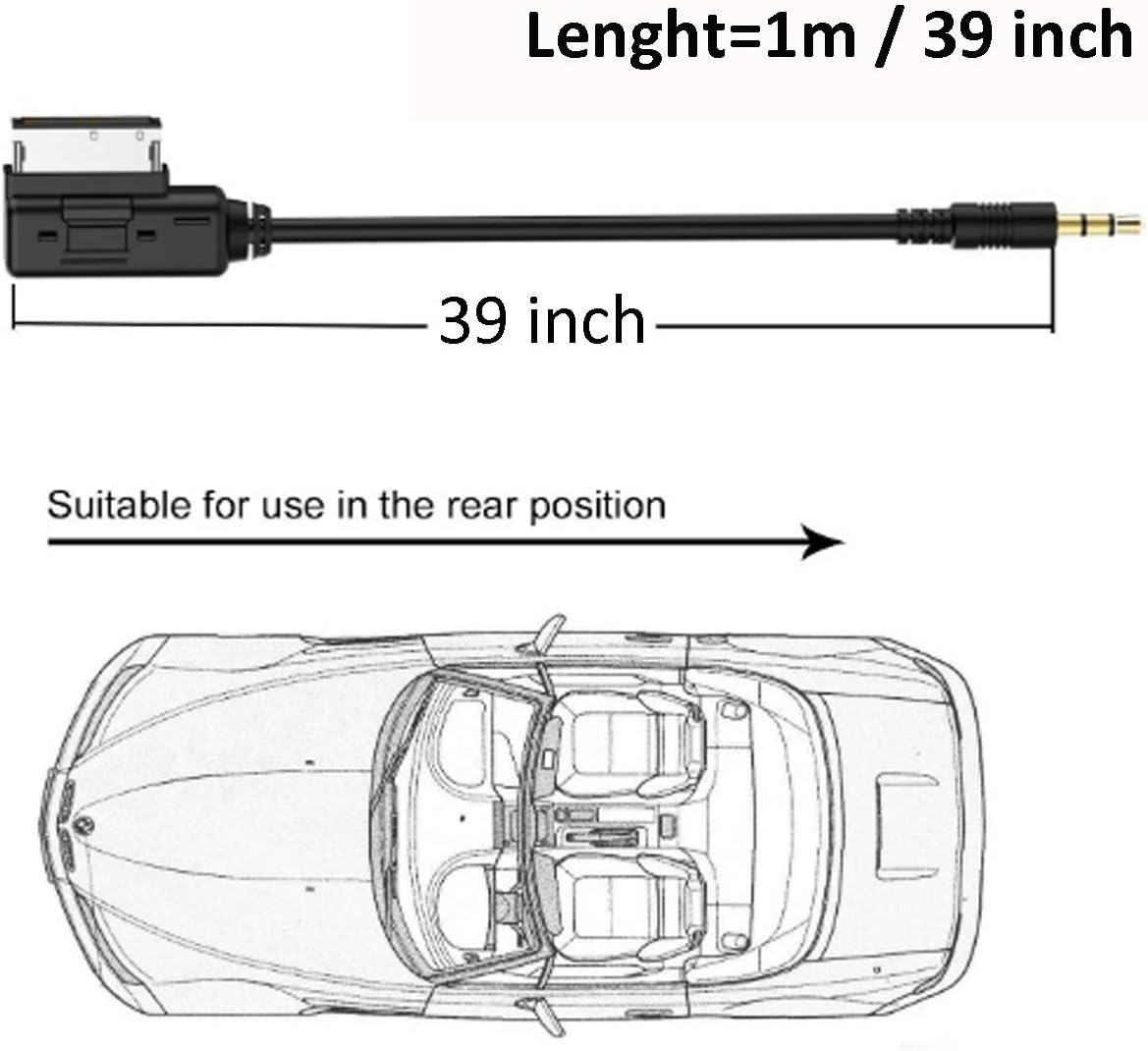 Image showing the CHELINK adapter cable with its length specified as 1 meter or 39 inches.
