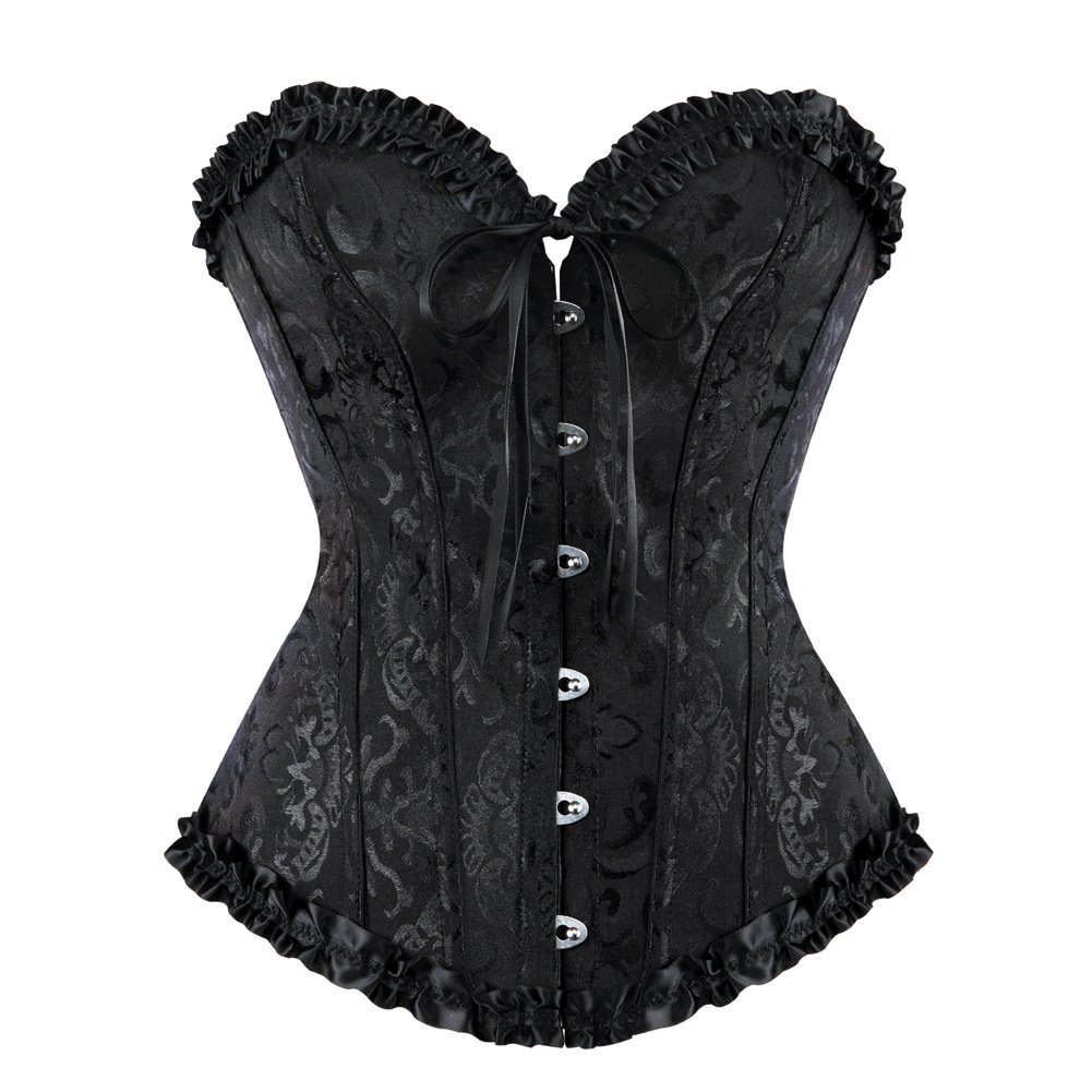 Ctallthy Corset Tops for Women Bustier Shapewear Lingerie Lace Waist Push Up Bodysuit Overbust Boned Corset