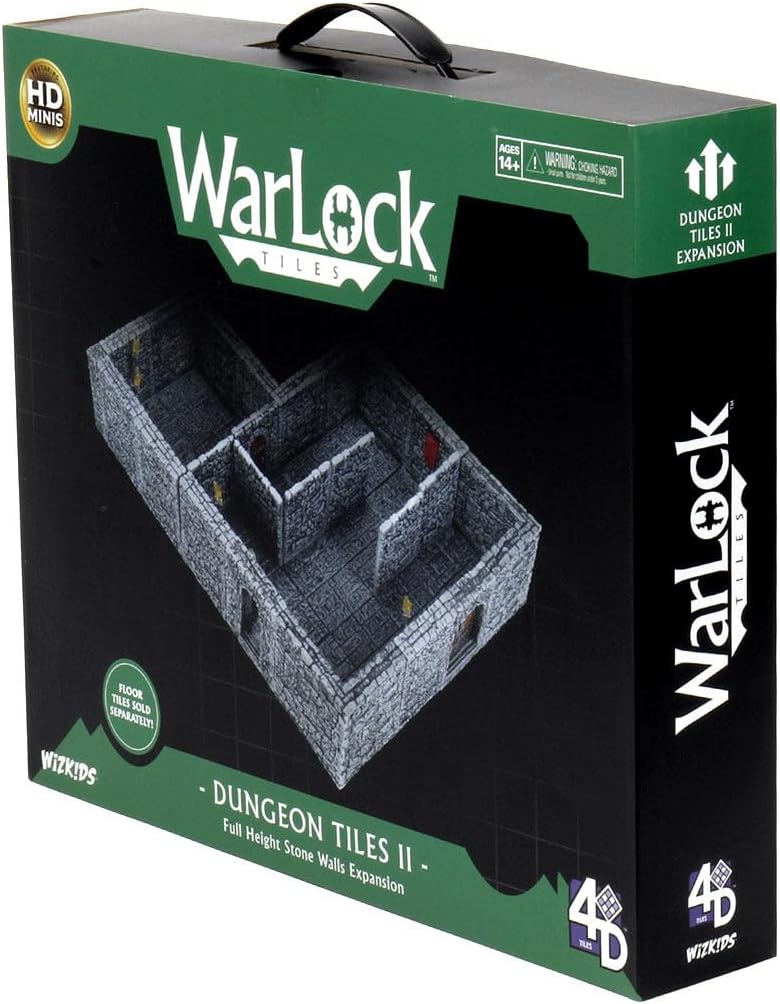 WizKids Warlock Tiles: Expansion – Dungeon Tiles II Full Height Stone Walls
