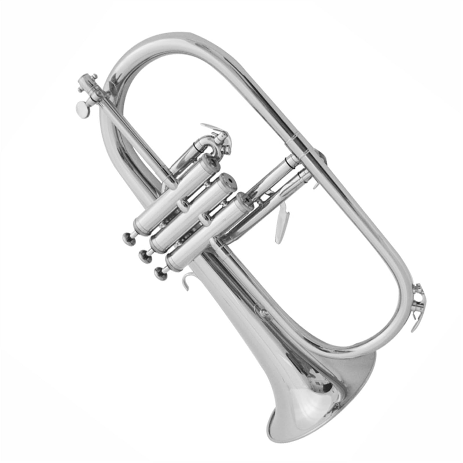 Standard Trąbka Trąbka B-dur Posrebrzana Dla Początkujących Mosiądz Stal Nierdzewna Wytrzymały Standardowy Instrument Trąbkowy(Silver)