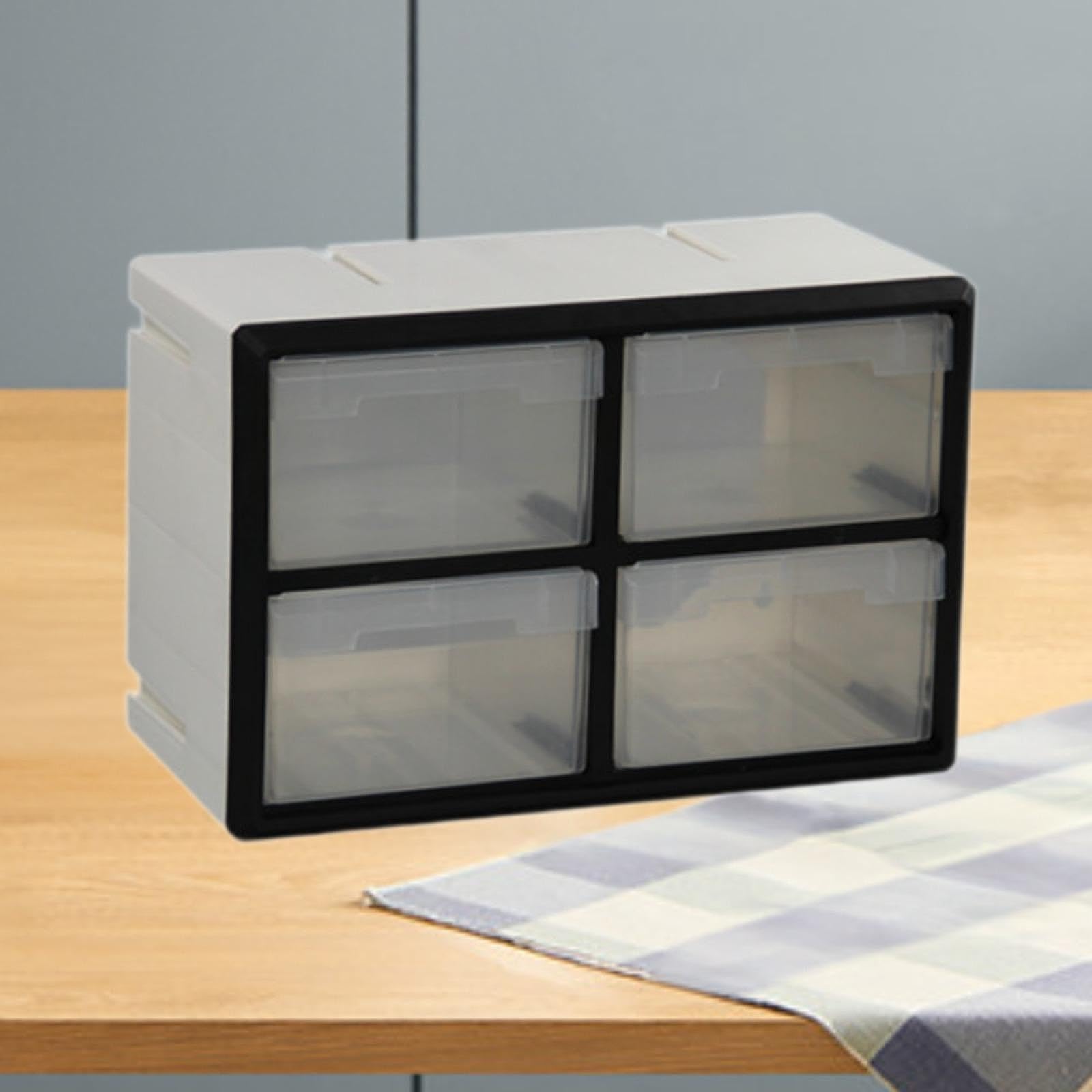 Cassetta degli attrezzi per garage, contenitore per riporre viti, bulloni, piccoli accessori e articoli per la casa, che consente di risparmiare, Bianco, 4 cassetti