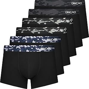 QINCAO Boxershorts Herren 6er Pack Ohne Kratzenden Zettel Männer Unterhosen Unterwäsche Boxer Baumwolle(Gr. S – 4XL)