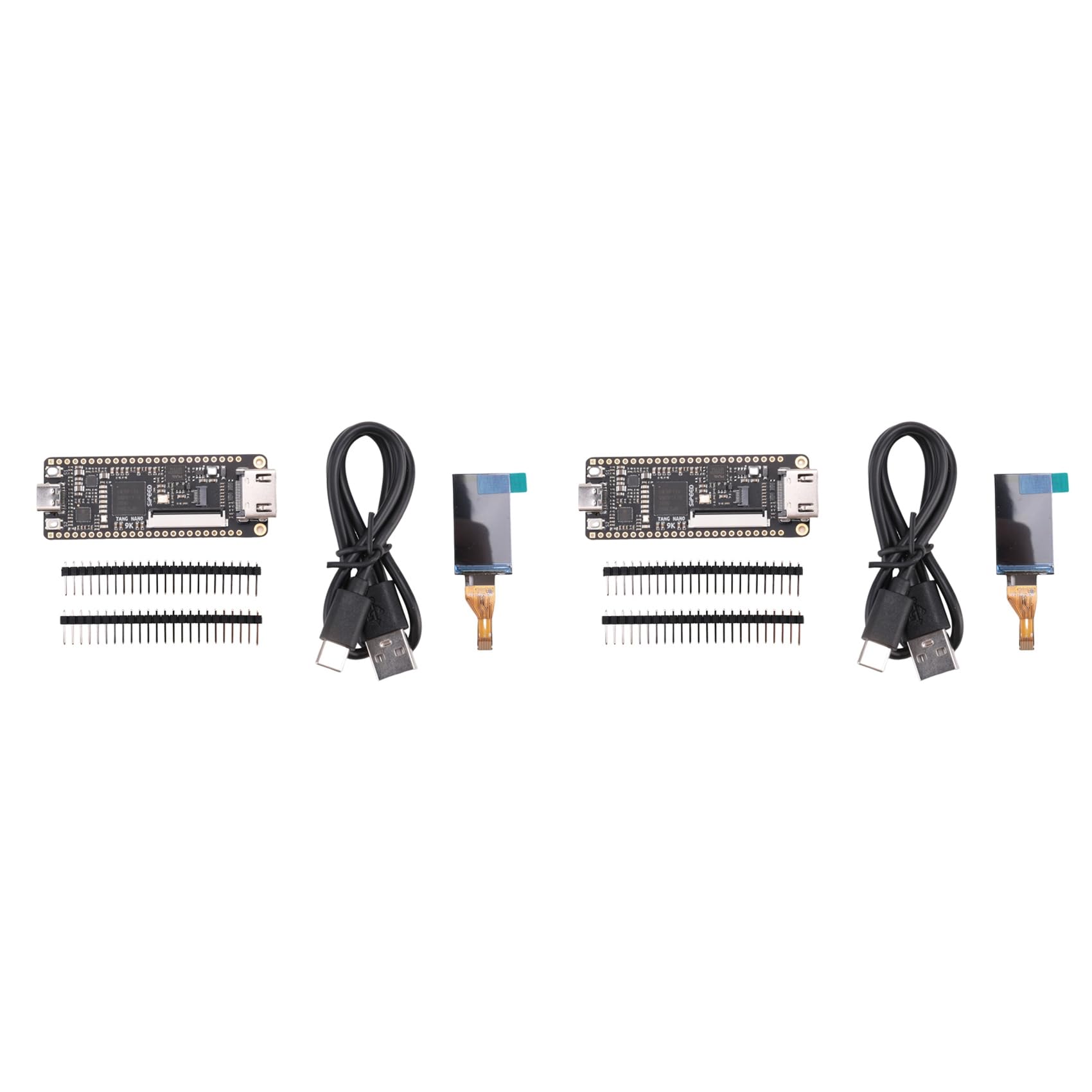 2X para Tang Nano 9K FPGA Gaoyun GW1NR-9 RISC-V RV - Placa de desarrollo compatible con RISC-V + pantalla SPI de 1,14 + barra de de 2,54 mm
