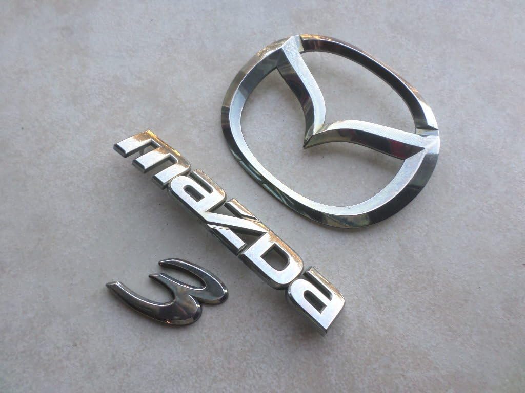 Amazon 05 09マツダ3リアトランククロームエンブレムbn8 V 51 730ロゴbn8 V 51 710ネームプレートステッカースクリプトのセット3 Ornaments エンブレム 車 バイク