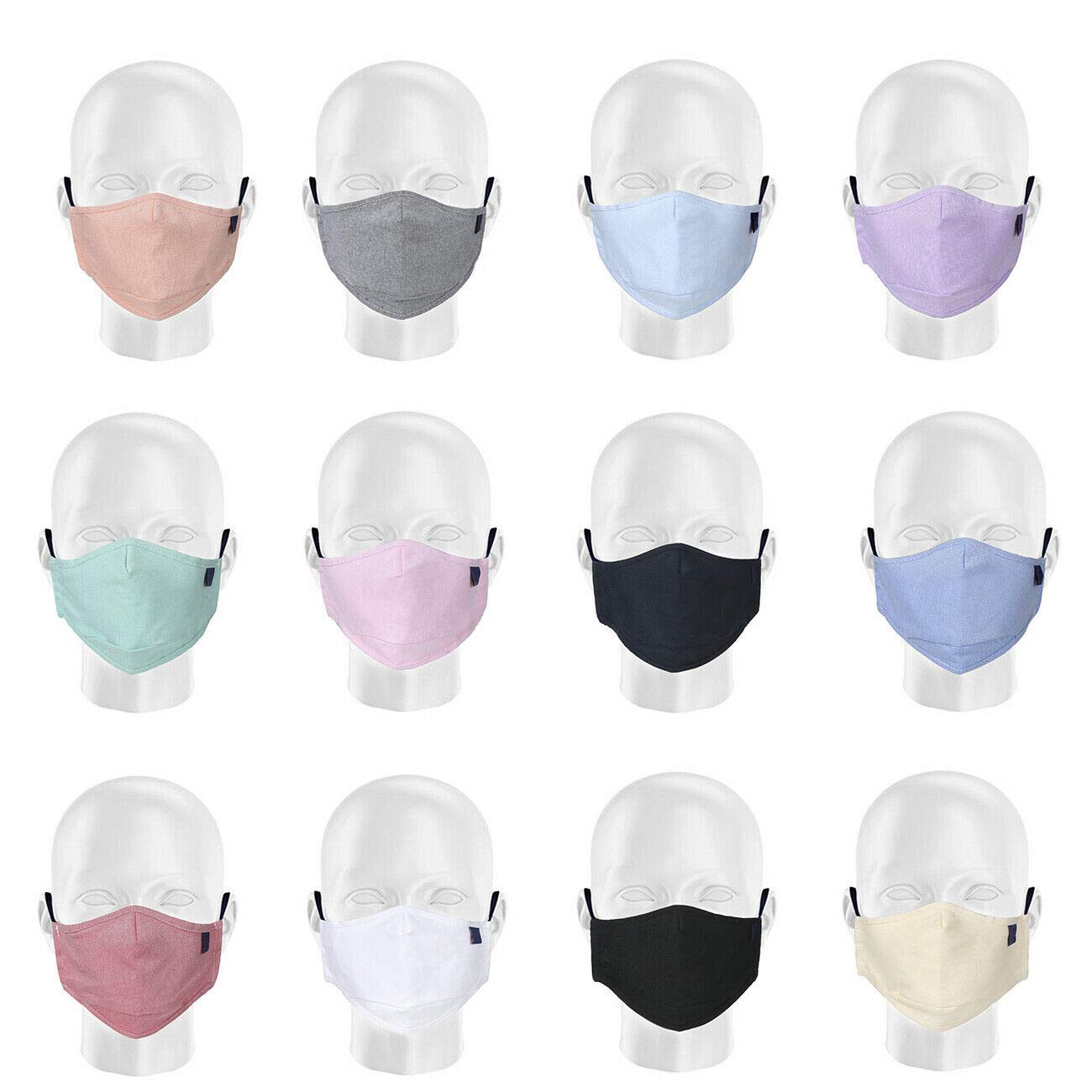 Janeo British Apparel Face Mask Washable Reusable Fabric Covering,Oxford Weave Fabric,a Tailored Fit with Chin Extension,Nose Clip. Matches our Oxford Shirts,Gift Idea. Grey, 1 pc