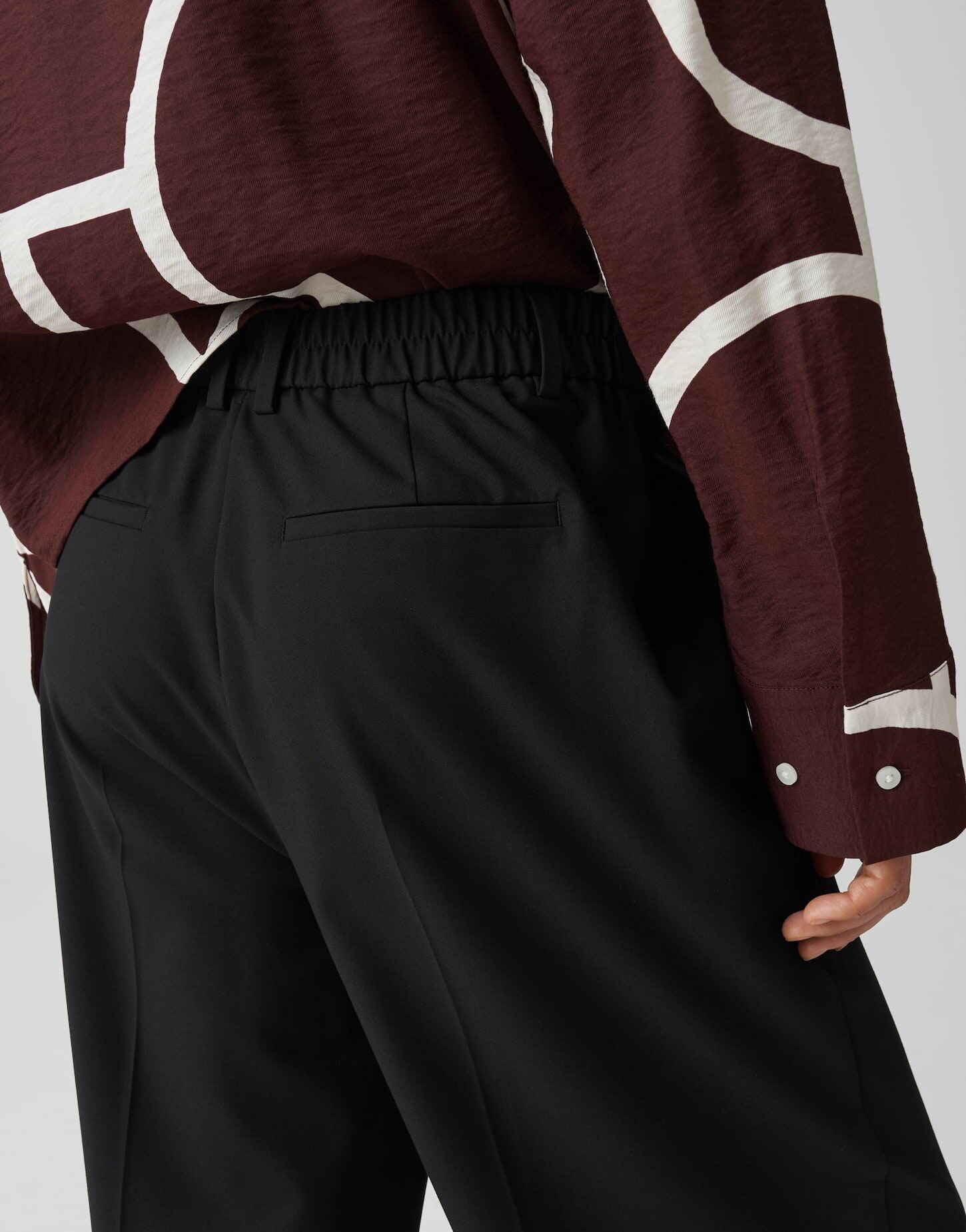 OPUS Damen City Pants | MOZY Turn-UP Relaxed City Pants aus weichem Viskose Mix