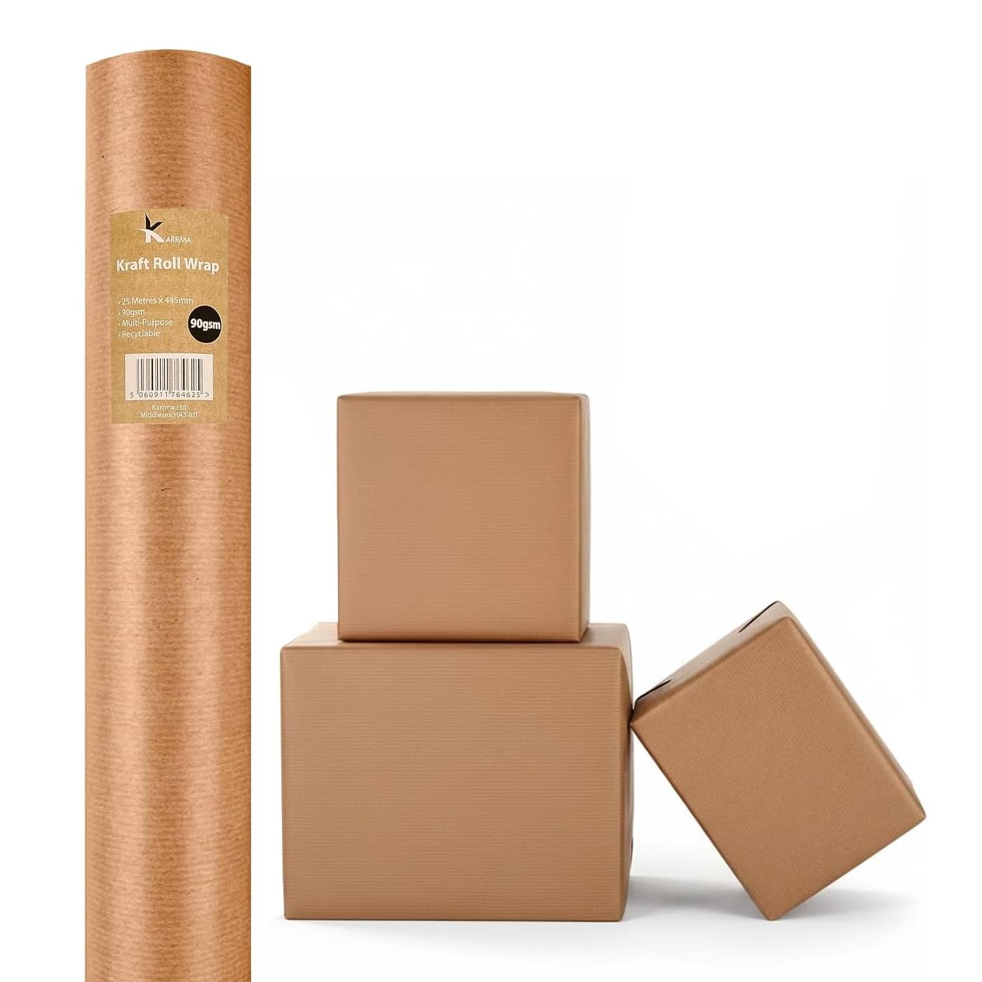 Wrapping Paper Roll Kraft Brown 25m X 44.5cm - 90gsm