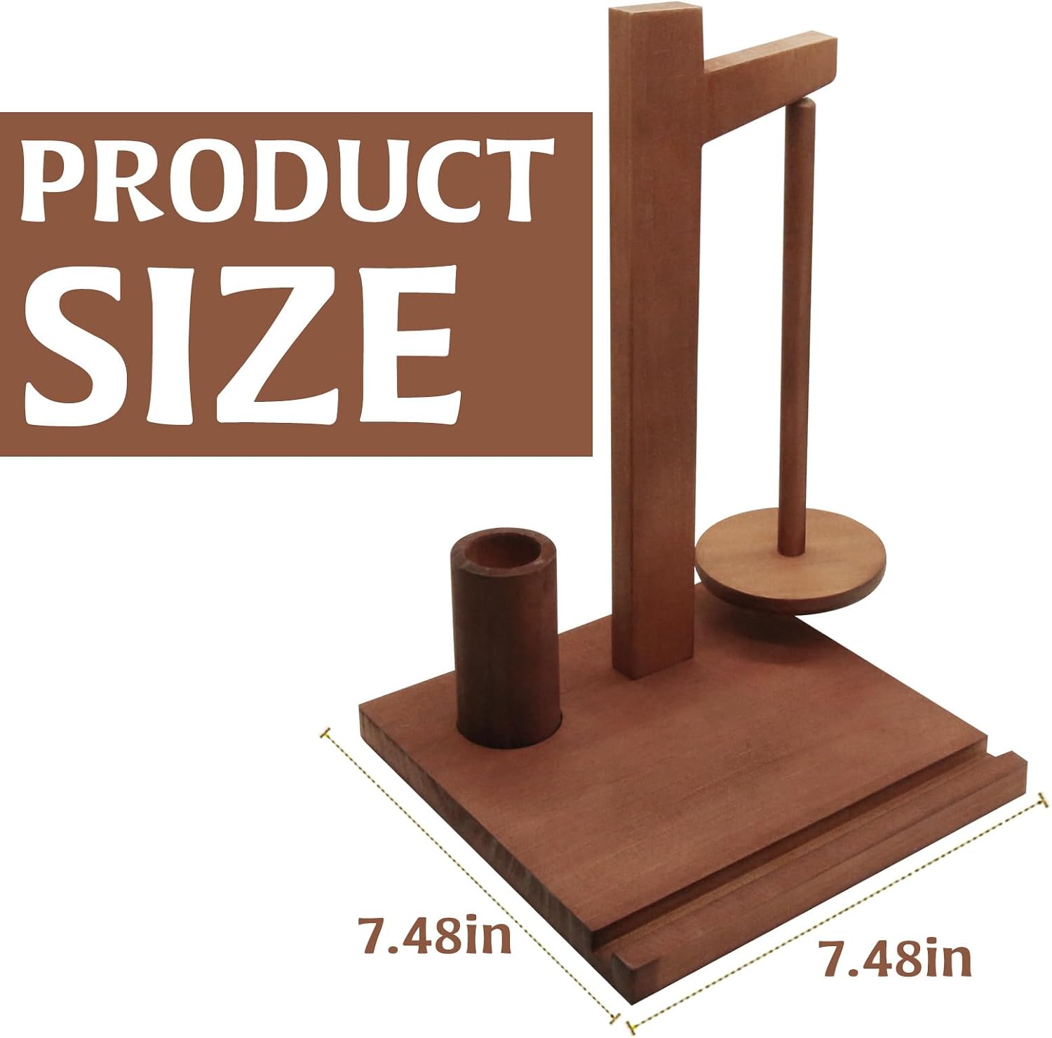 Yarn Holder for Crocheting Knitting with Phone Stand, Wooden Crochet Yarn Holder with Spindles Yarn Ball Holder Spinner Accessories, Yarn Spinner Gifts for Crocheting Knitting Lovers Beginners