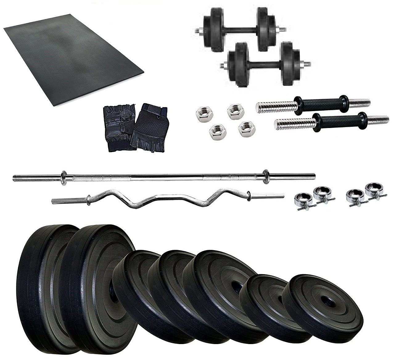 Body Maxx 15 Kg Home Gym Combo 24 With Rubber Gym Floor Mat-image-31