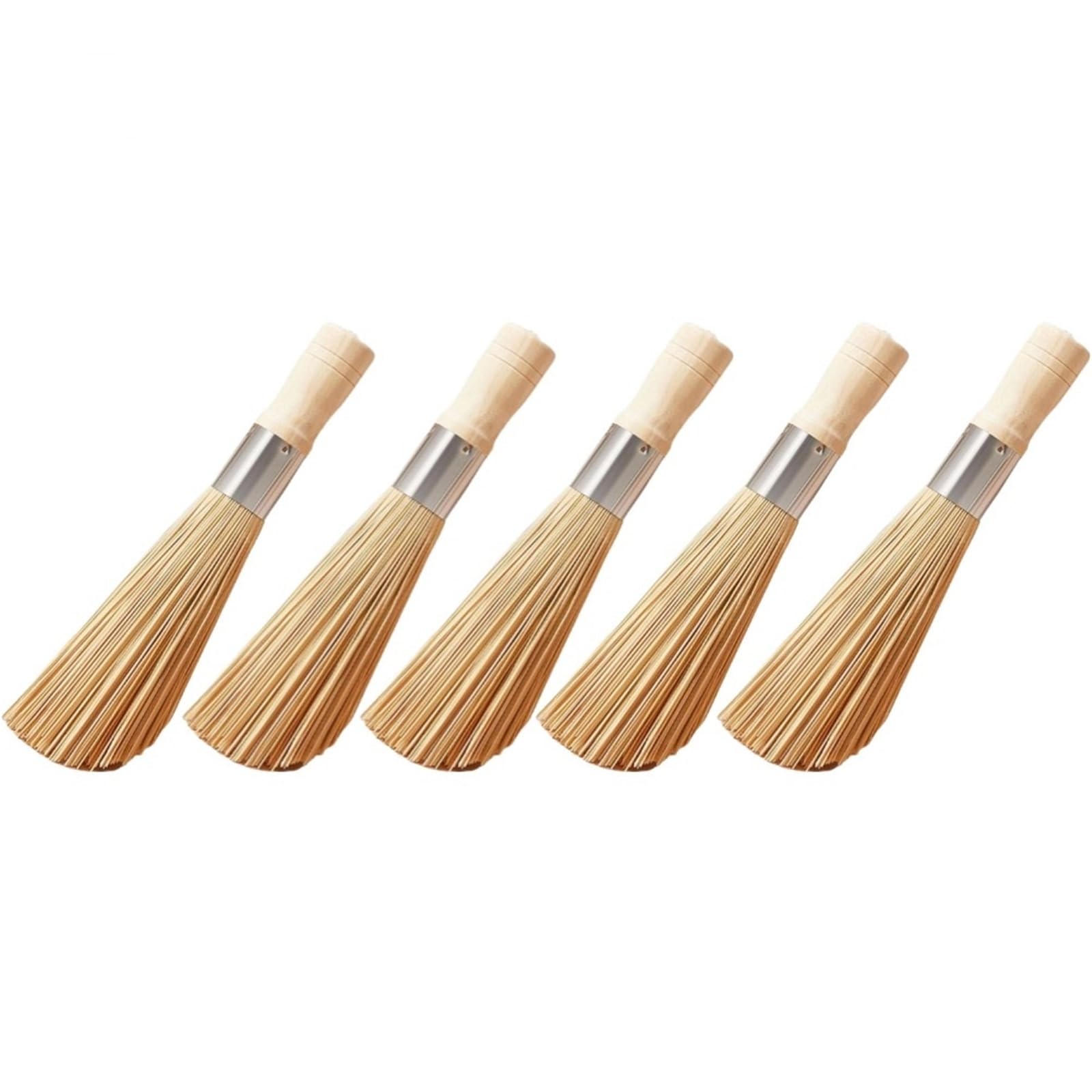 UZAMIRLEX Washing Up Brush for Kitchen, Pot Brush Long Handle Wok Cleaning Dish Scrubber Pan Cleaner 30cm 25cm Wooden