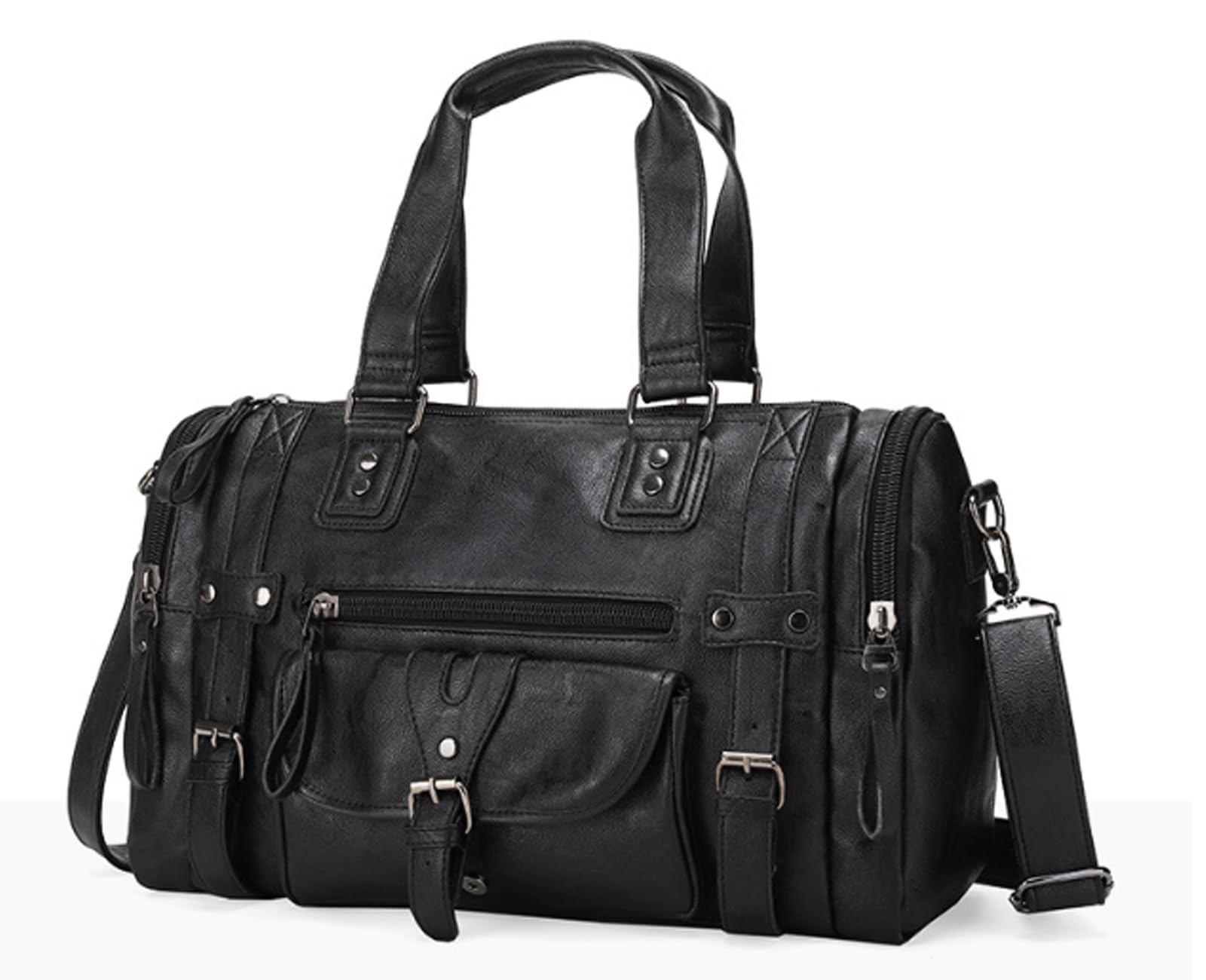 Bolso de mano y bolso de mano de piel sintética para viaje, bolso de hombro