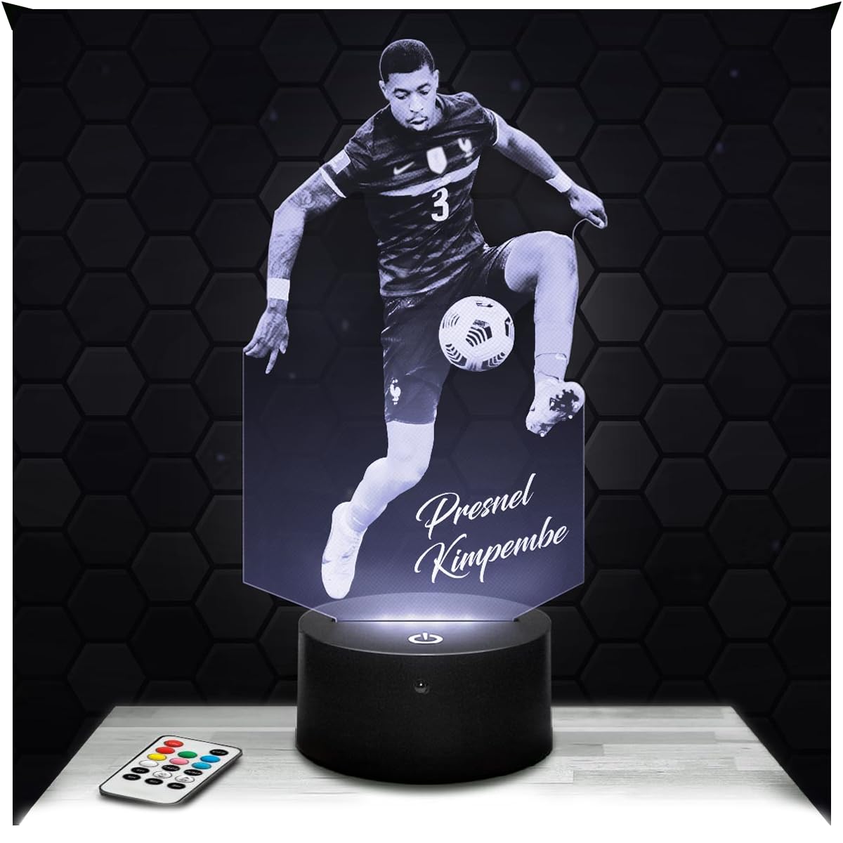 Lampephoto.fr - Presnel Kimpembe 3D Lamp Night Light Football Player Sport 3D LED Illusion Lamp, Christmas Birthday Gift Idea for Boys and Girls Night Light for Child or Adult Bedroom, Merchandising — image 1