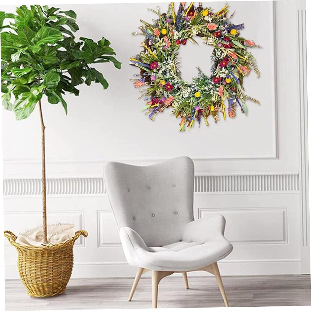 TüRkranz FrüHling, , Wildblumen-Girlande, dekorative Mehrzweck-Girlande, frühlingskranz haustür, Bunte Frühlings-Sommer-Girlande für Türen, 15, 75 Zoll, Frühlings-Sommer-Kranz
