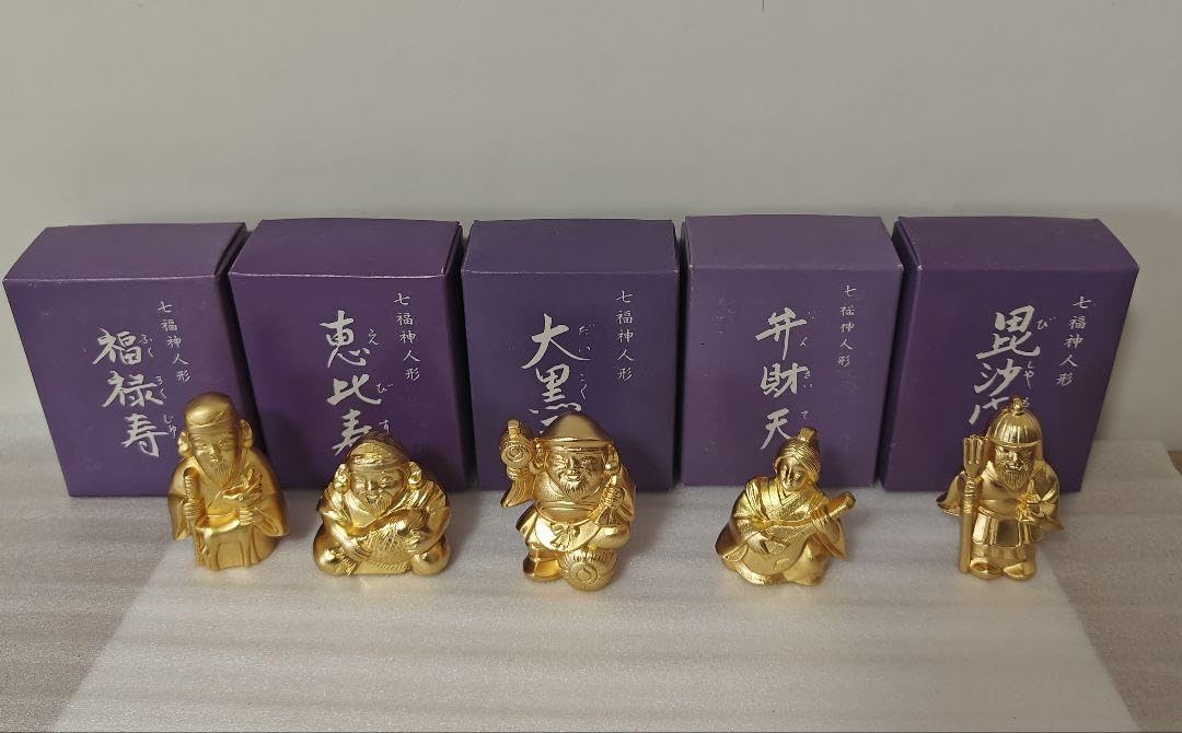 Amazon.co.jp: 七福神像 金メッキ 5体セット 群馬銀行 : ホーム