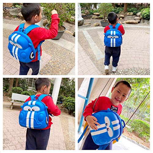 Car Toddler Backpack,Bookbags For Boy Preschool,Kids 3D Cartoon Backpack Daycare(Blue) #TOP5