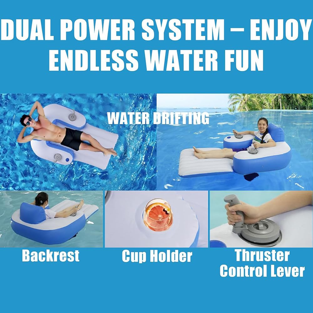 Flotador Recargable con Doble Motor, Control 360°, Cap. 265 lbs