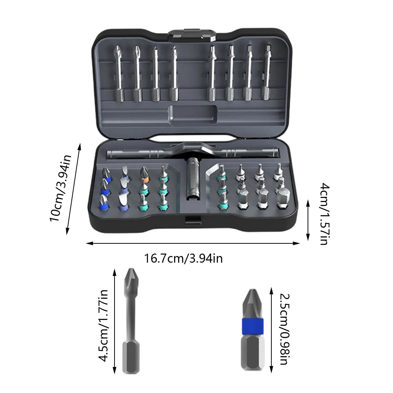 Schraubendreher-Set, magnetisch, mit Koffer, 32-in-1-Reparaturwerkzeug, tragbar