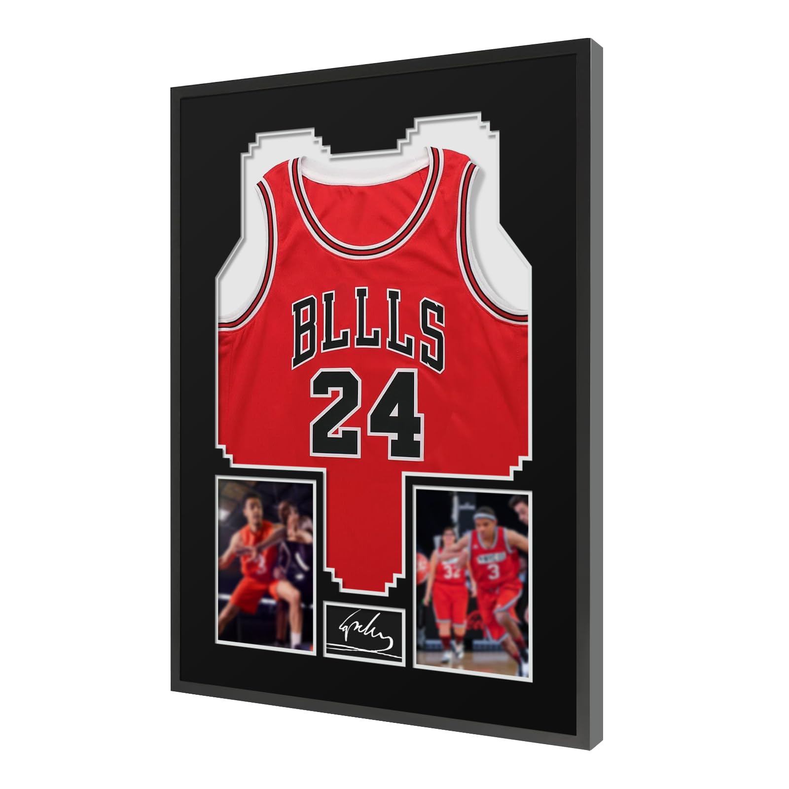 Jersey Frame Display Case,Sport Jersey Shadow Box,Metal Jersey Frame, Mat, Backing Board, Shatterproof Acrylic Glass, and Hanging Kit for Soccer, Baseball, Basketball, Football (Rectangular6)