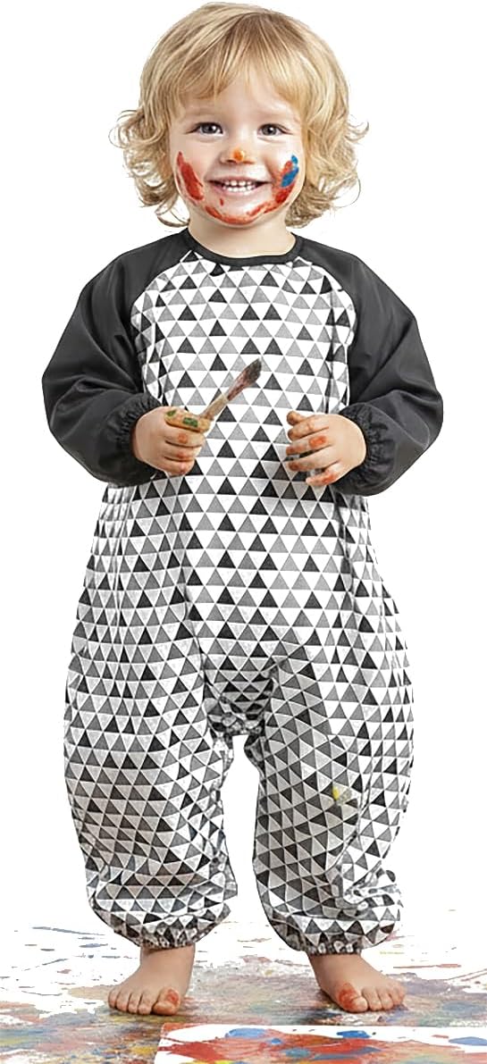 Kids Waterproof Jumpsuit Art Smock Apron – Multifunctional Coverall for Painting, Sensory Play, Sand Play & Rain Pants
