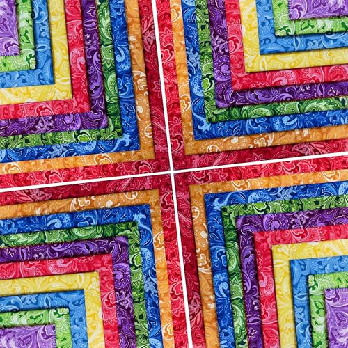 Image of 8 inchx8 inch 50pcs Cotton Fabric Squares for Sewing Quilting Supplies- Paisley | Good quality fat quarters fabric bundles 100% cotton beautiful patterns fabric squares perfect for quilting projects