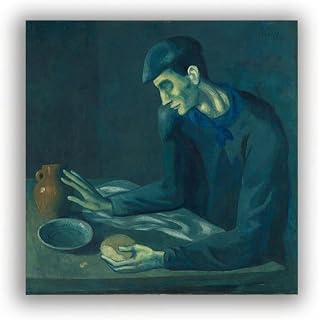 Famous Paintings "The Blind Man's Meal " Artwork Print On Canvas Oil Painting Reproductions Abstract Canvas Wall Art for Living Room 40x40cm Frameless