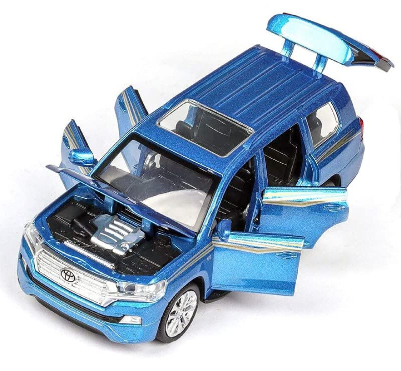 Image of Invite Enterprise 4 Wheel Drive Metal Car Pull Back with Open Doors, Engine Cover, Tail with Front and Rear Light & Music Great Gift for Boys and Girls Above (Toyota Land Cruiser)