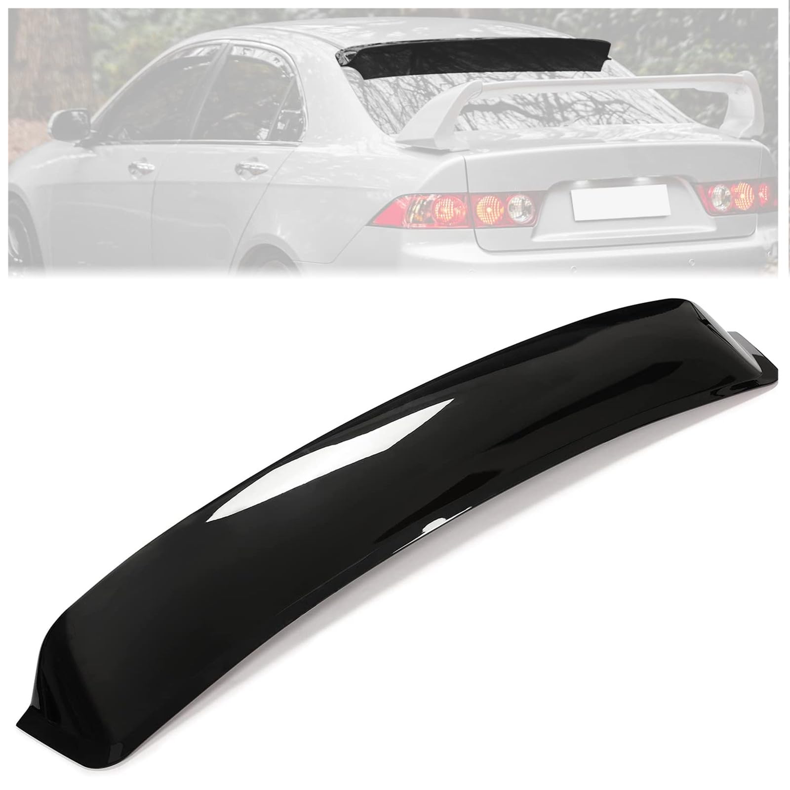 KUAFU Rear Roof Spoiler Compatible with 2004-2008 Acura TSX Roof Top Wing Rear Window Spoiler Painted Black ABS Plastic
