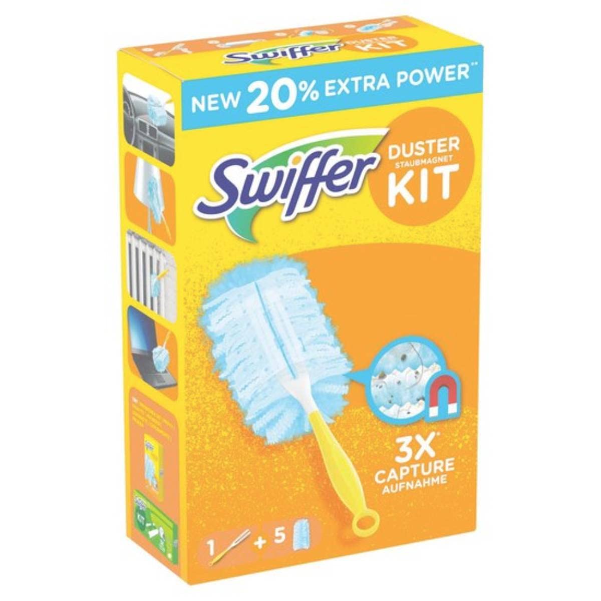 Swiffer Dust Magnet Set with Febreze Fragrance, 1 Handle and 3 Replacement Wipes (Pack of 1)