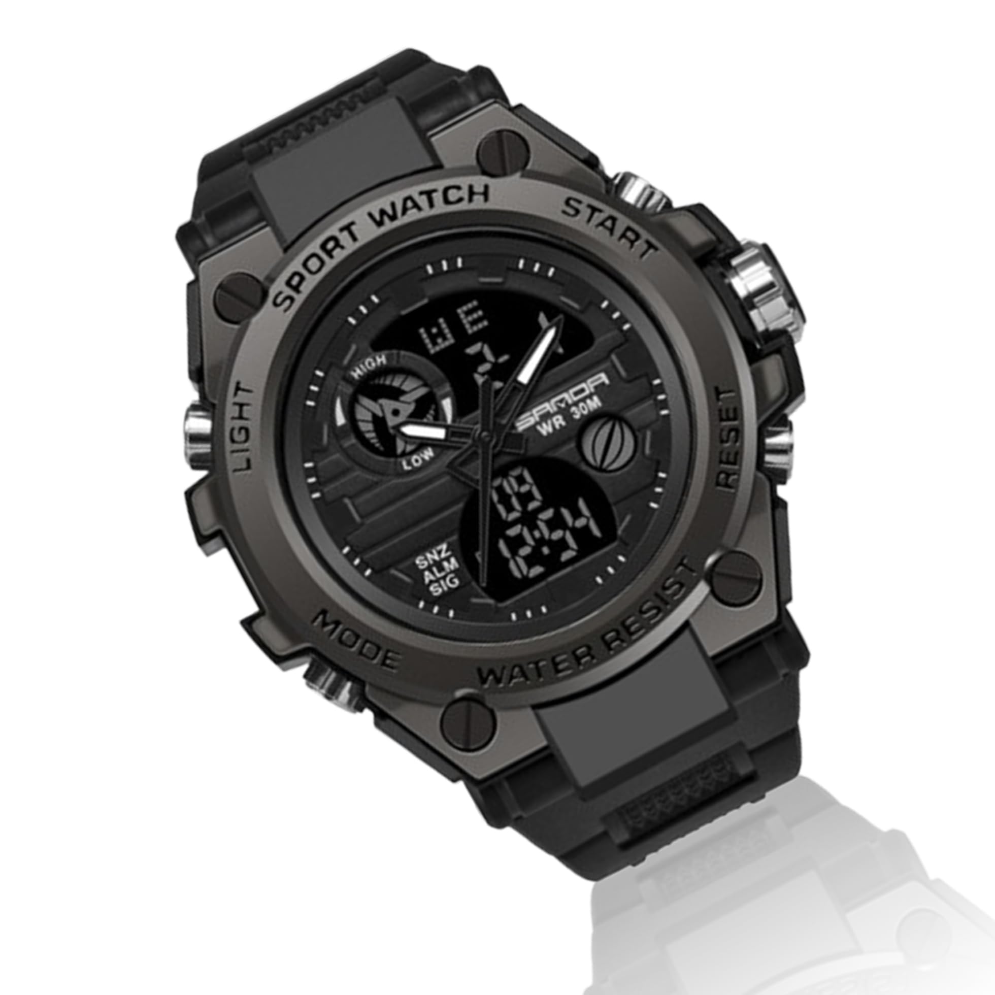 Sweet seven® Men's Sports Watch Waterproof LED Digital Outdoor Timepiece with Alarm Stopwatch Date(Black)