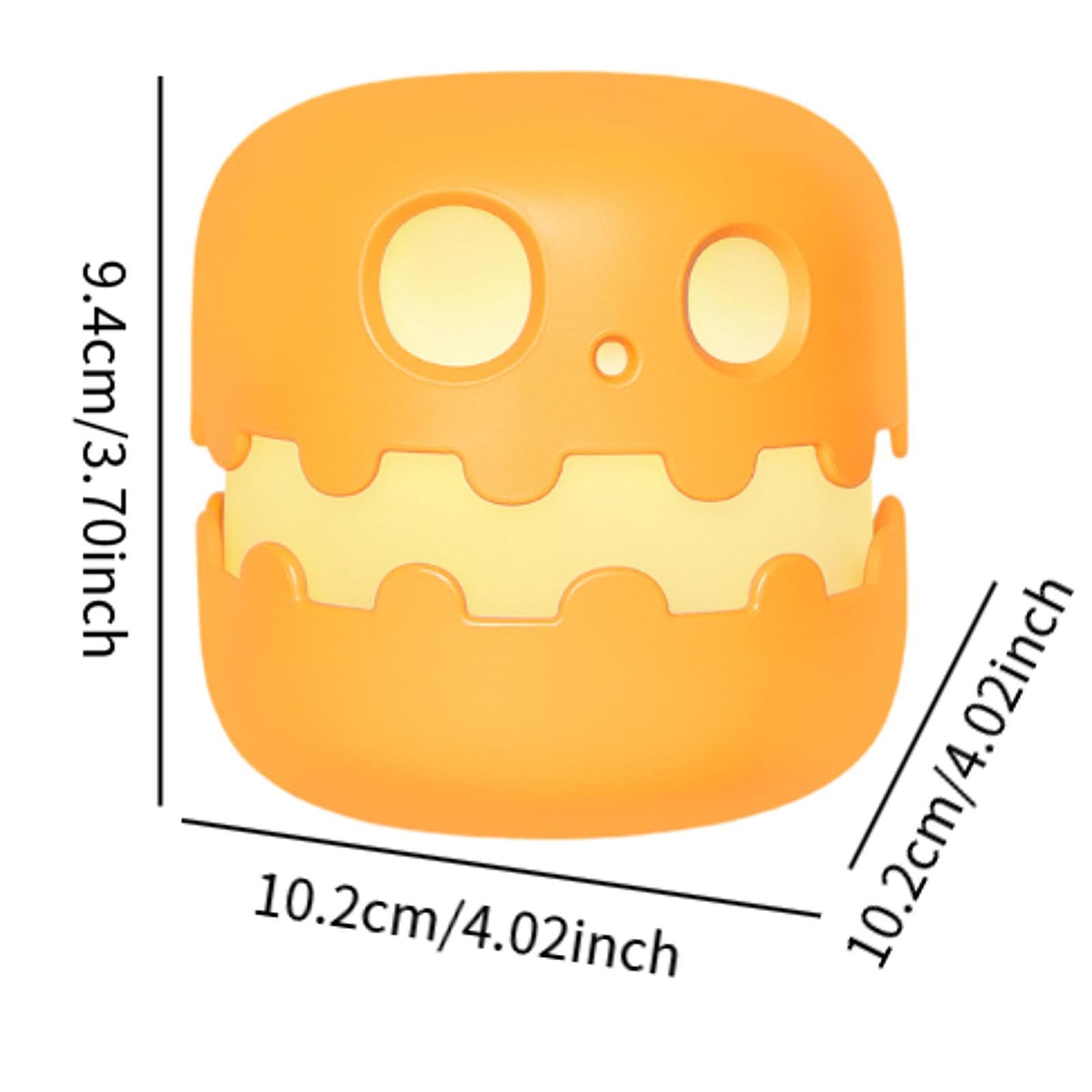 MagiDeal Luz de Noche de Calabaza, Luces de Halloween, Linterna de Calabaza Recargable, Luces de Hadas, Mini Linterna de Calabaza para Vacaciones al Aire Libre, Style B