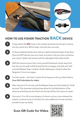 Fisher Traction® Back Discomfort & Discomfort Relief Device | For Pinched Nerves & Disc Bulges | Back Problem Relief | Mobile Spine Decompression & Lumbar Traction Device Back Device Without Wedge #TOP6