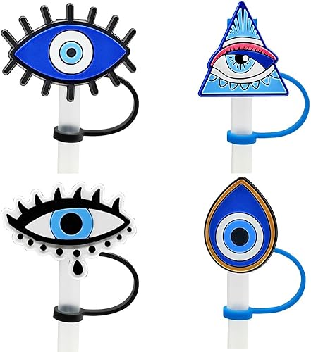 Miniatura 2 de Tapa de popote para Stanley, divertida cubierta de popote de silicona para Stanley de 30 y 40 onzas, bonita cubierta de popote de mal de ojo para