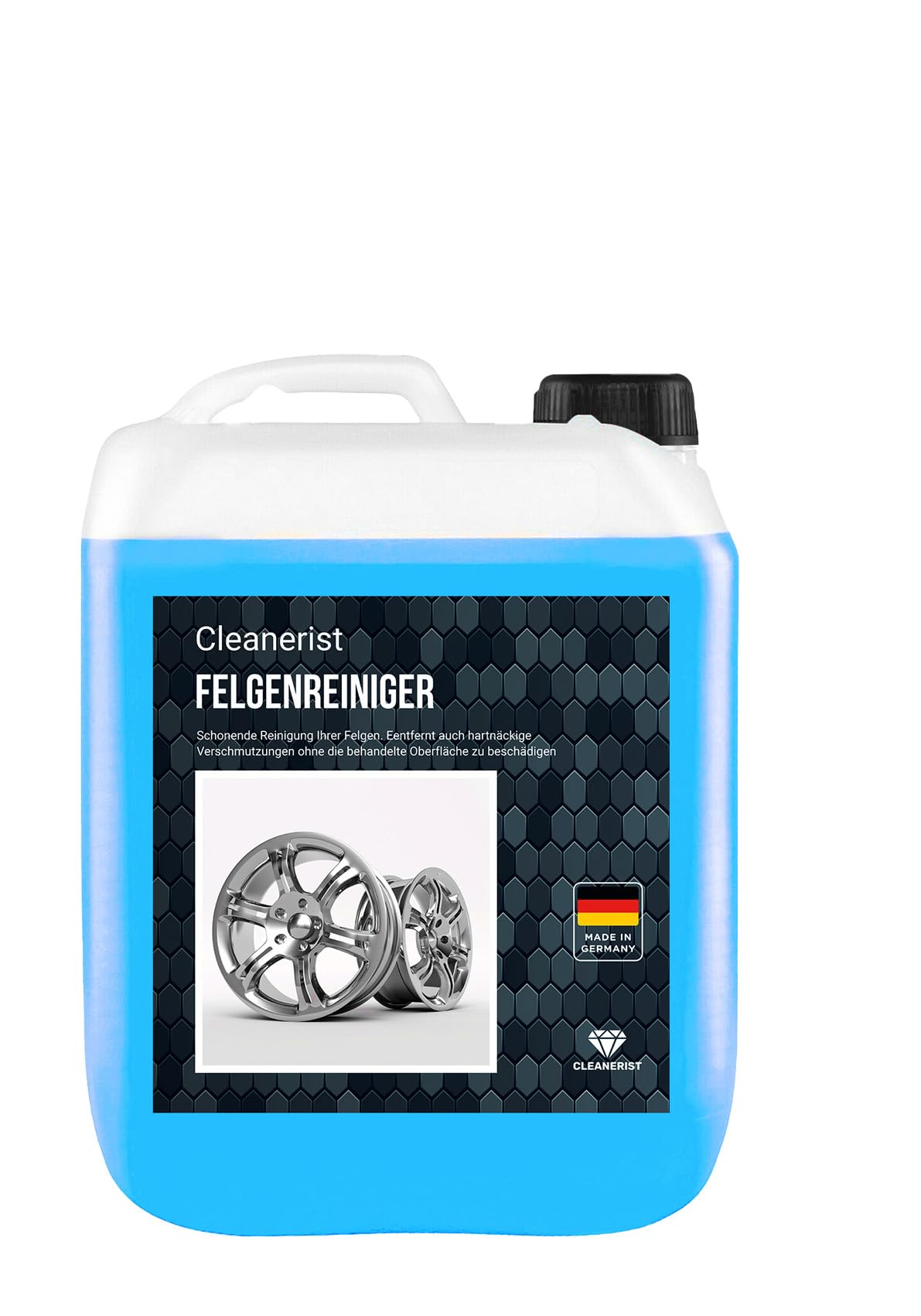 Die Seifenblase Detergente per cerchioni da 10 litri in tanica, qualità professionale, senza acidi, prodotto in Germania, per cerchioni in cromo, acciaio e alluminio, per moto, bici o auto